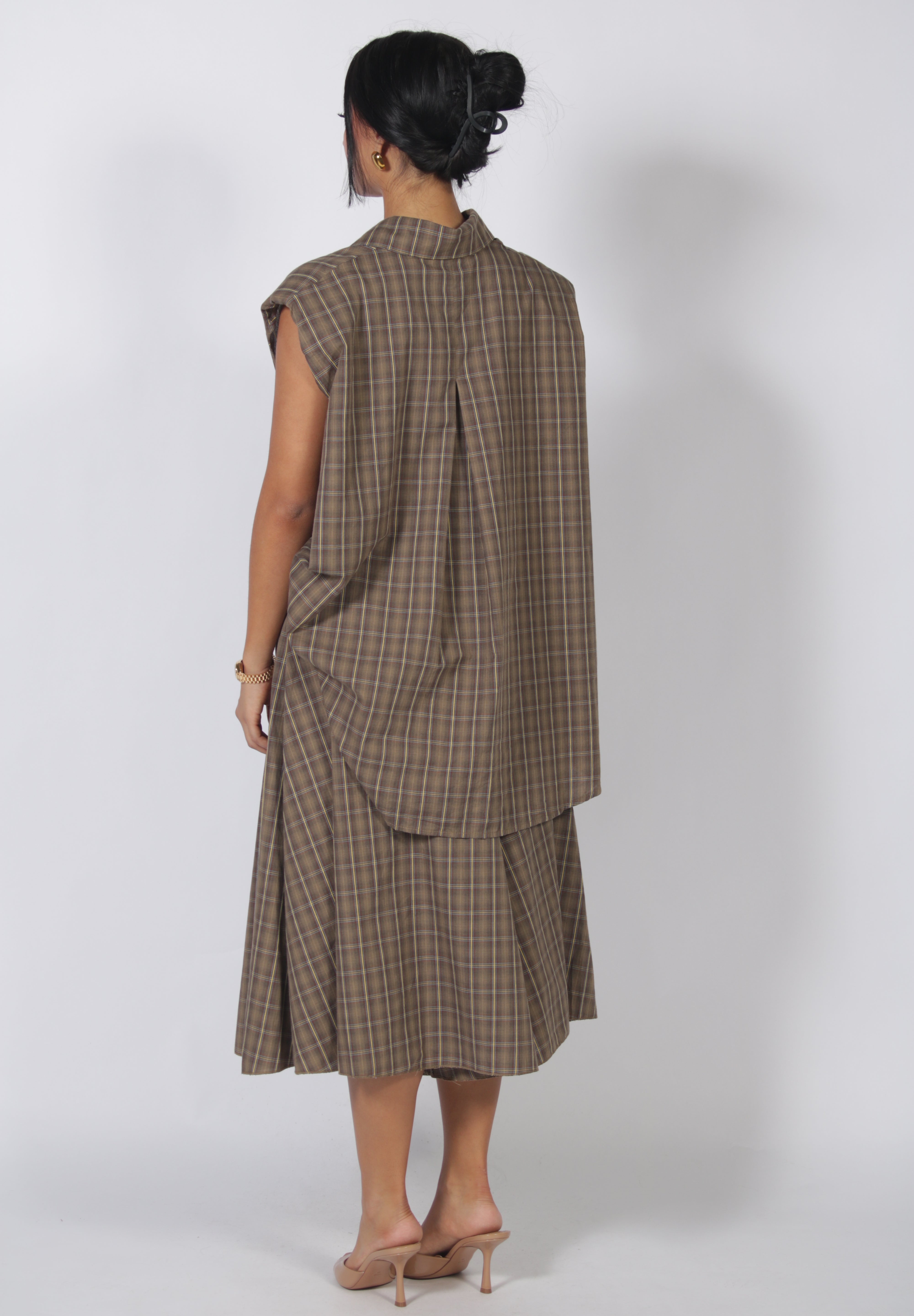 Flannel short set Coffee