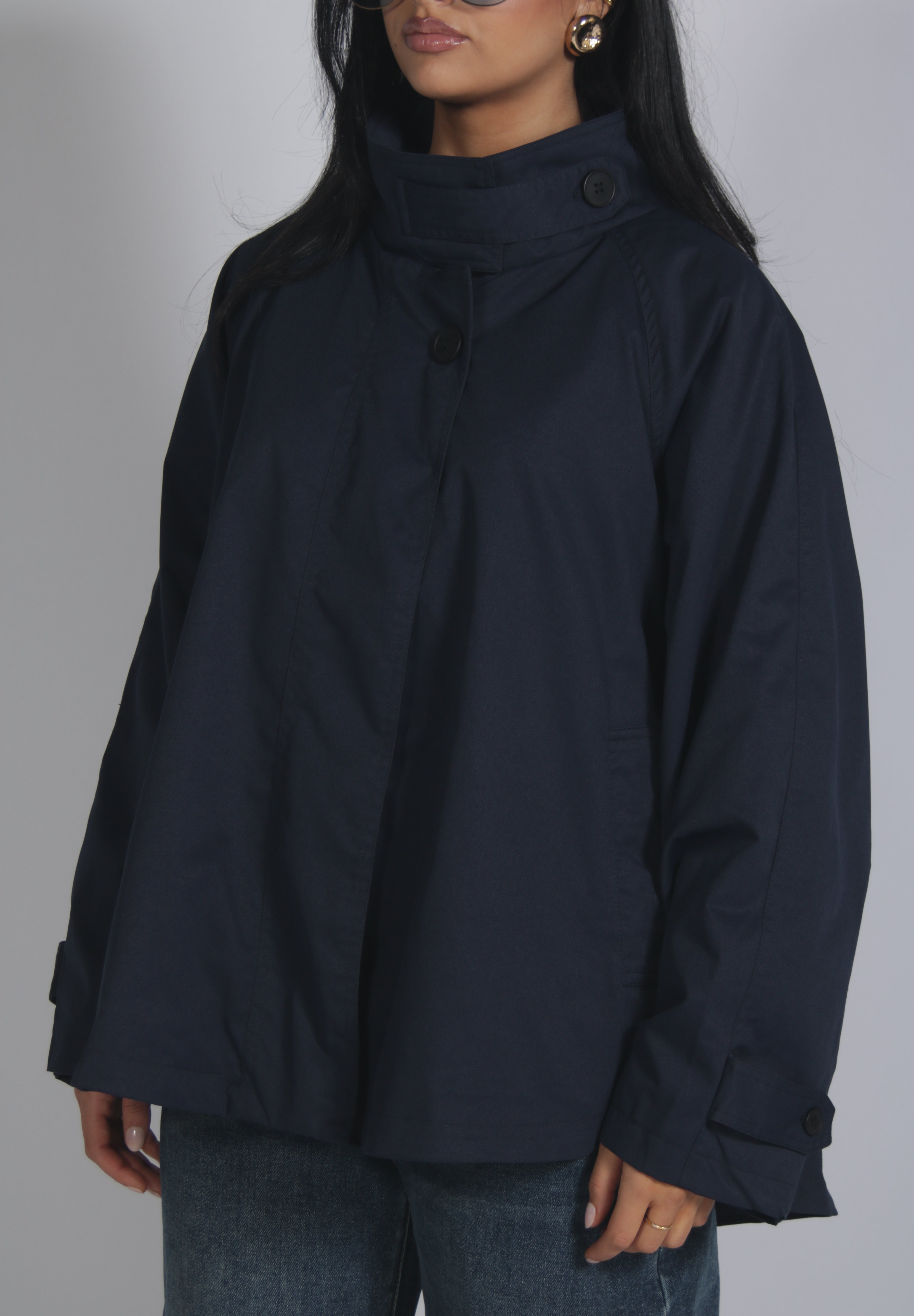 Short trench Navy