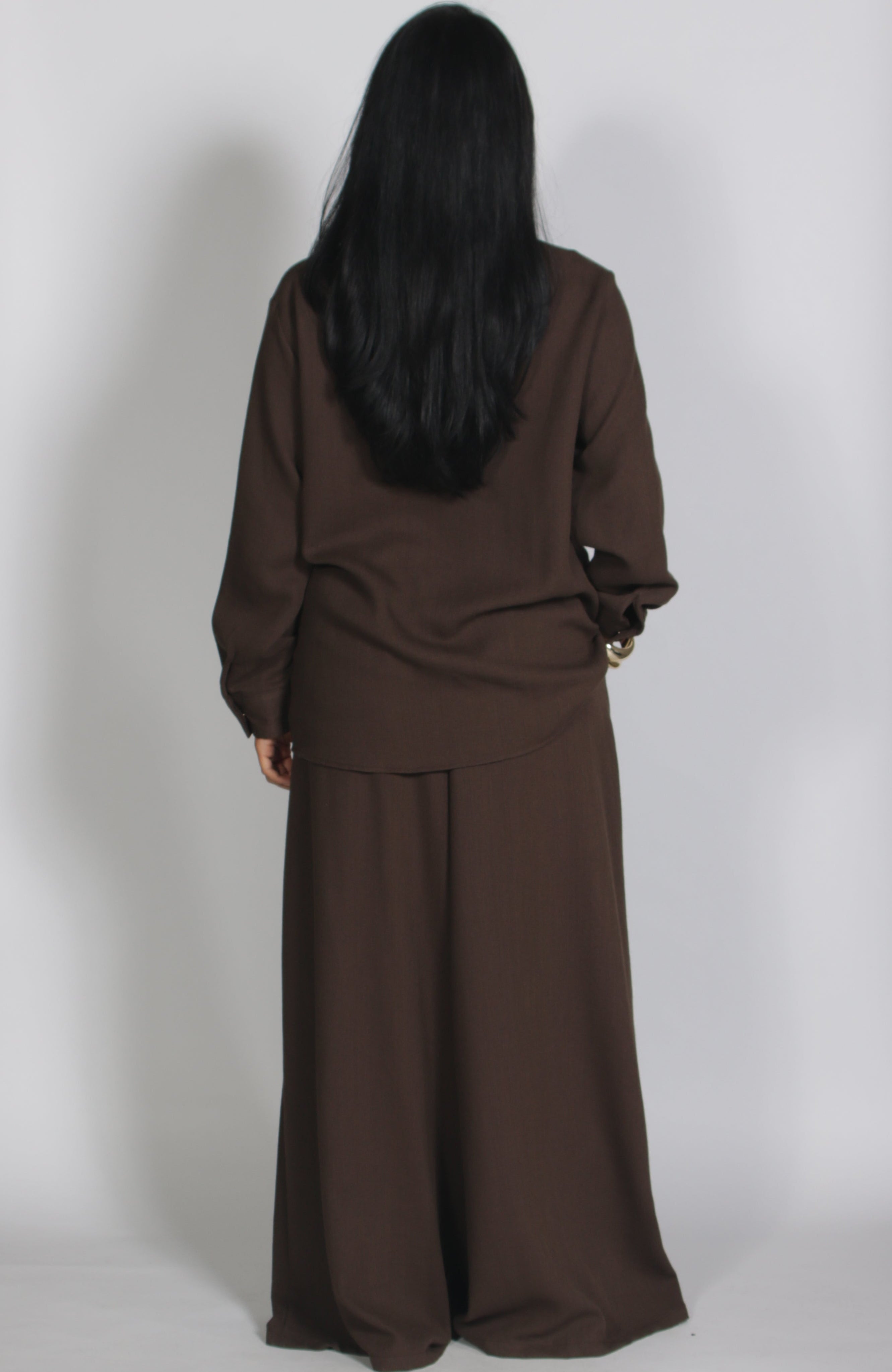 Linnen twinset Brown