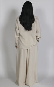 Linnen twinset Beige