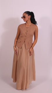 Elegant gilet Camel