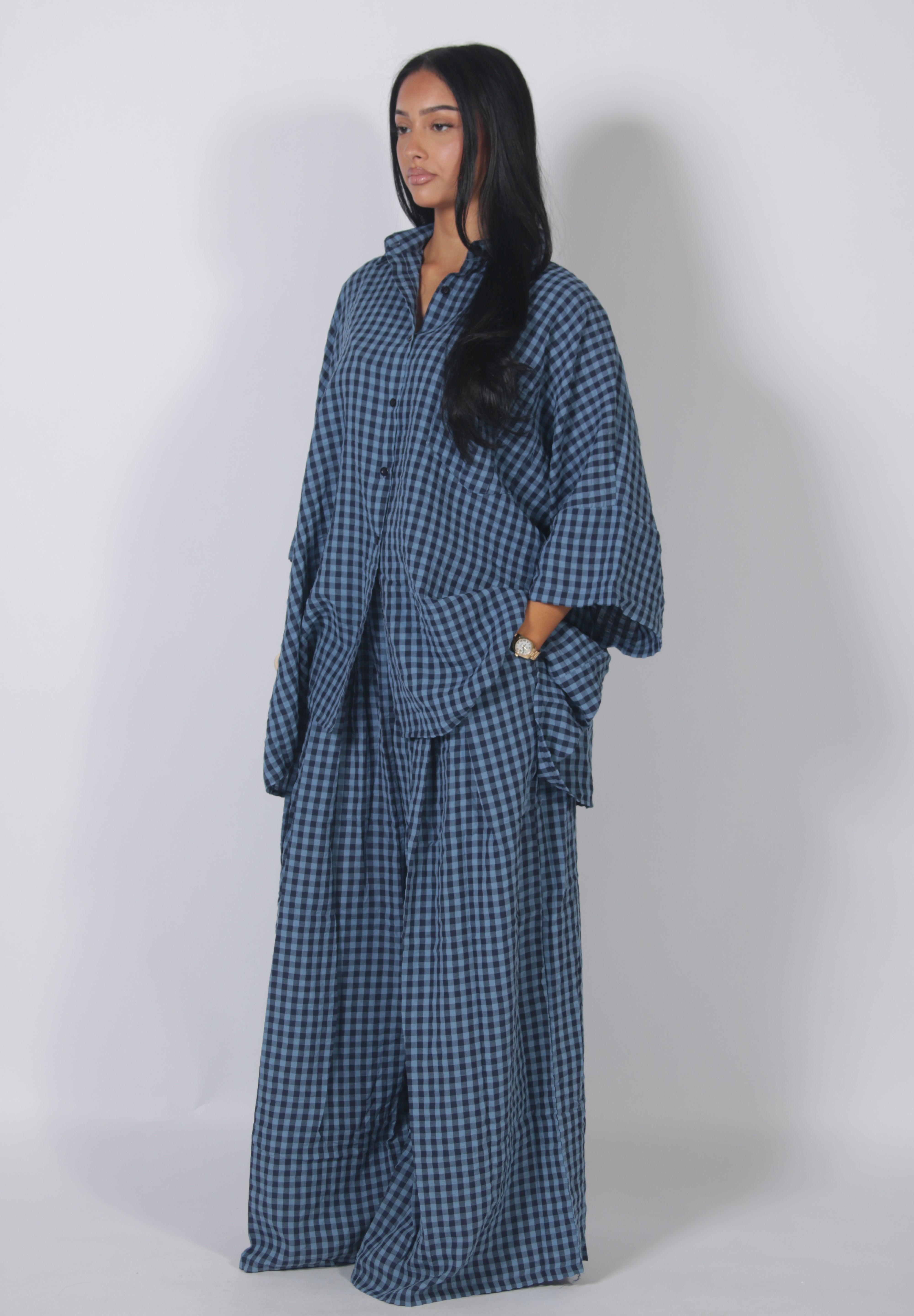 Plaid set Blue