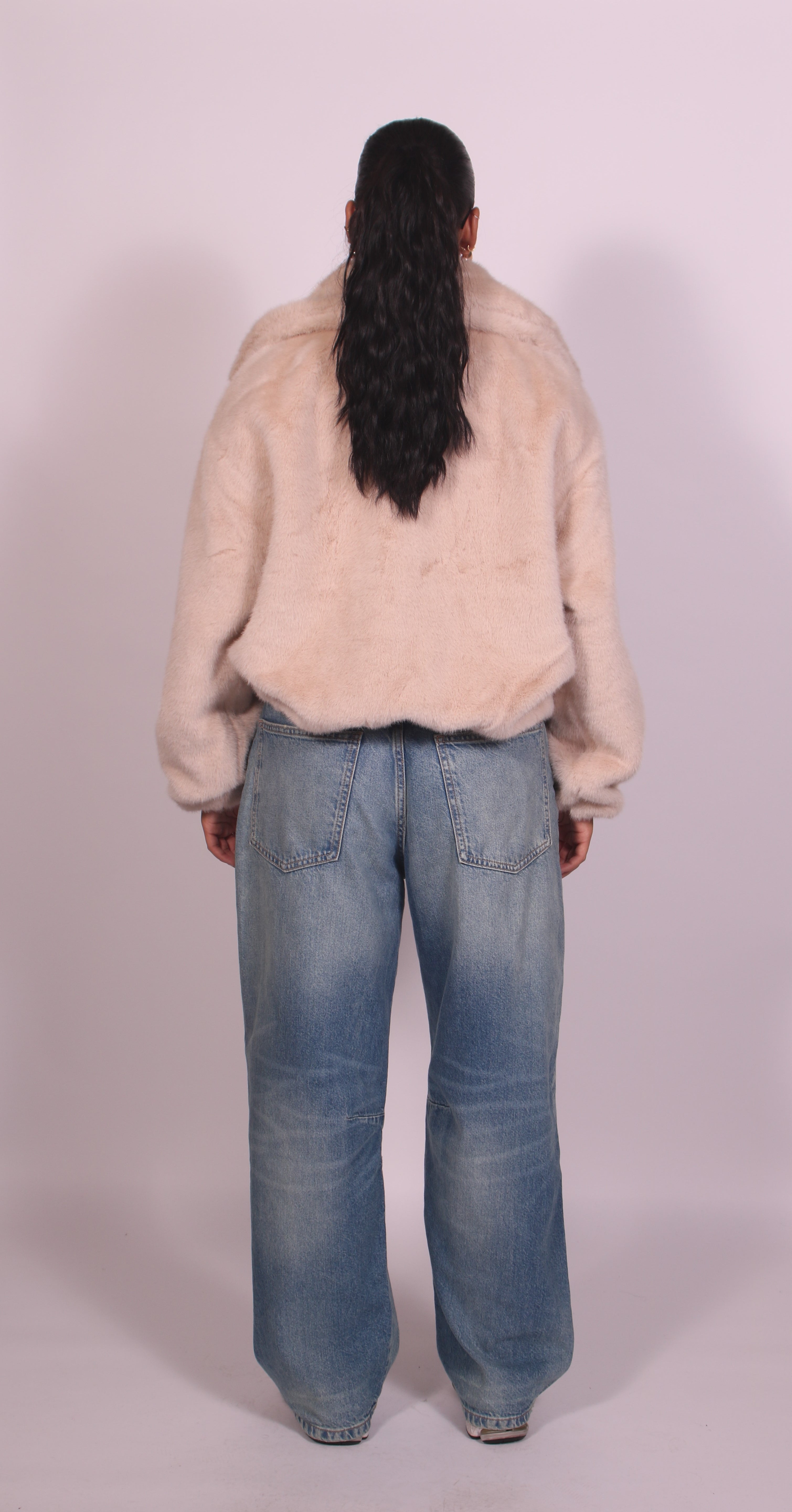 Faux fur bomber Beige