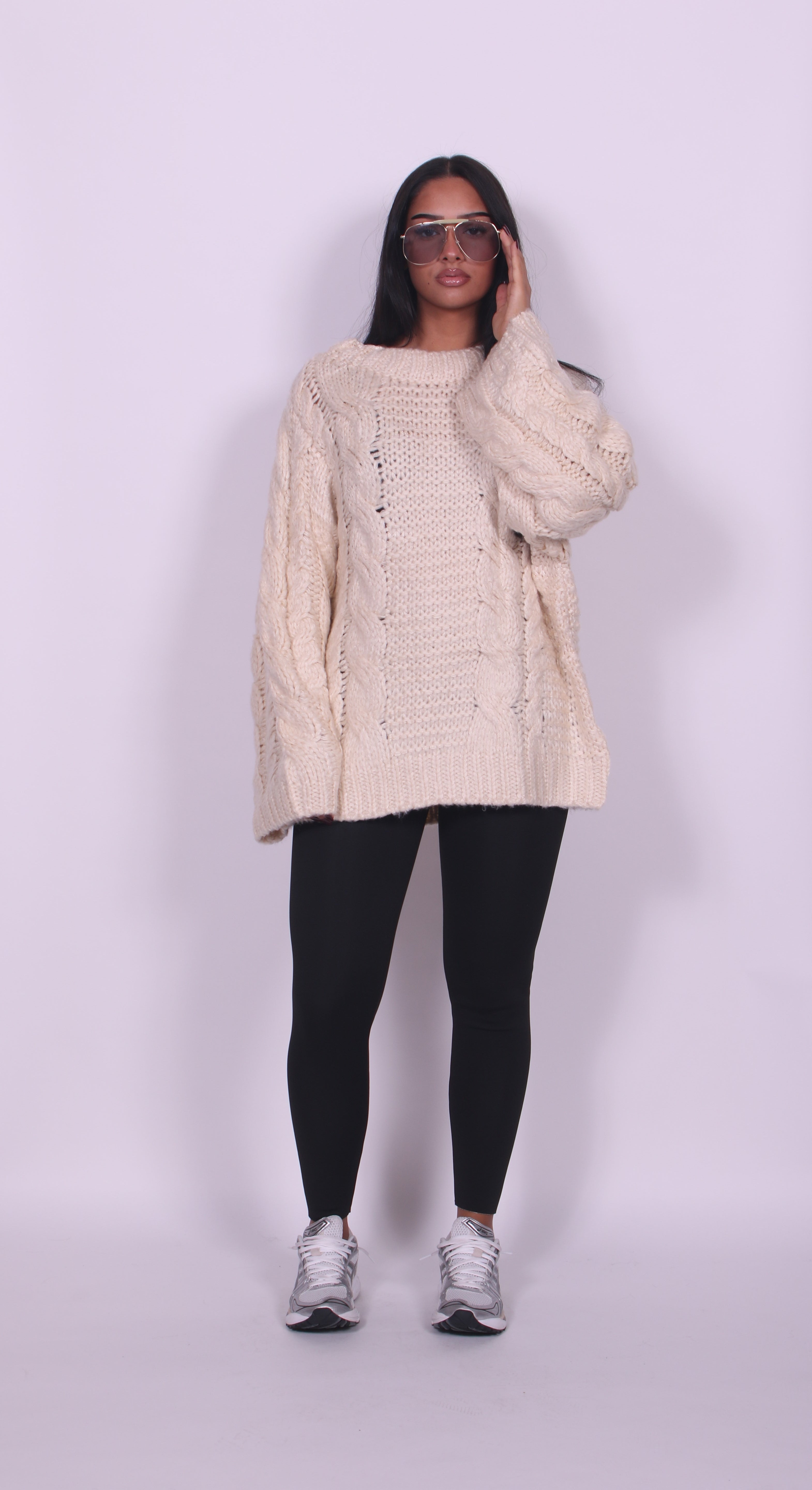 Oversized handmade sweater Beige