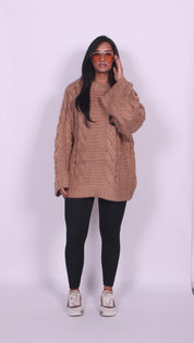Oversized handmade sweater Camel