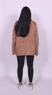 Oversized handmade sweater Camel