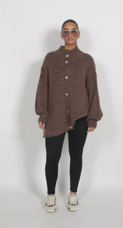 Oversized knitted Cardigan Brown