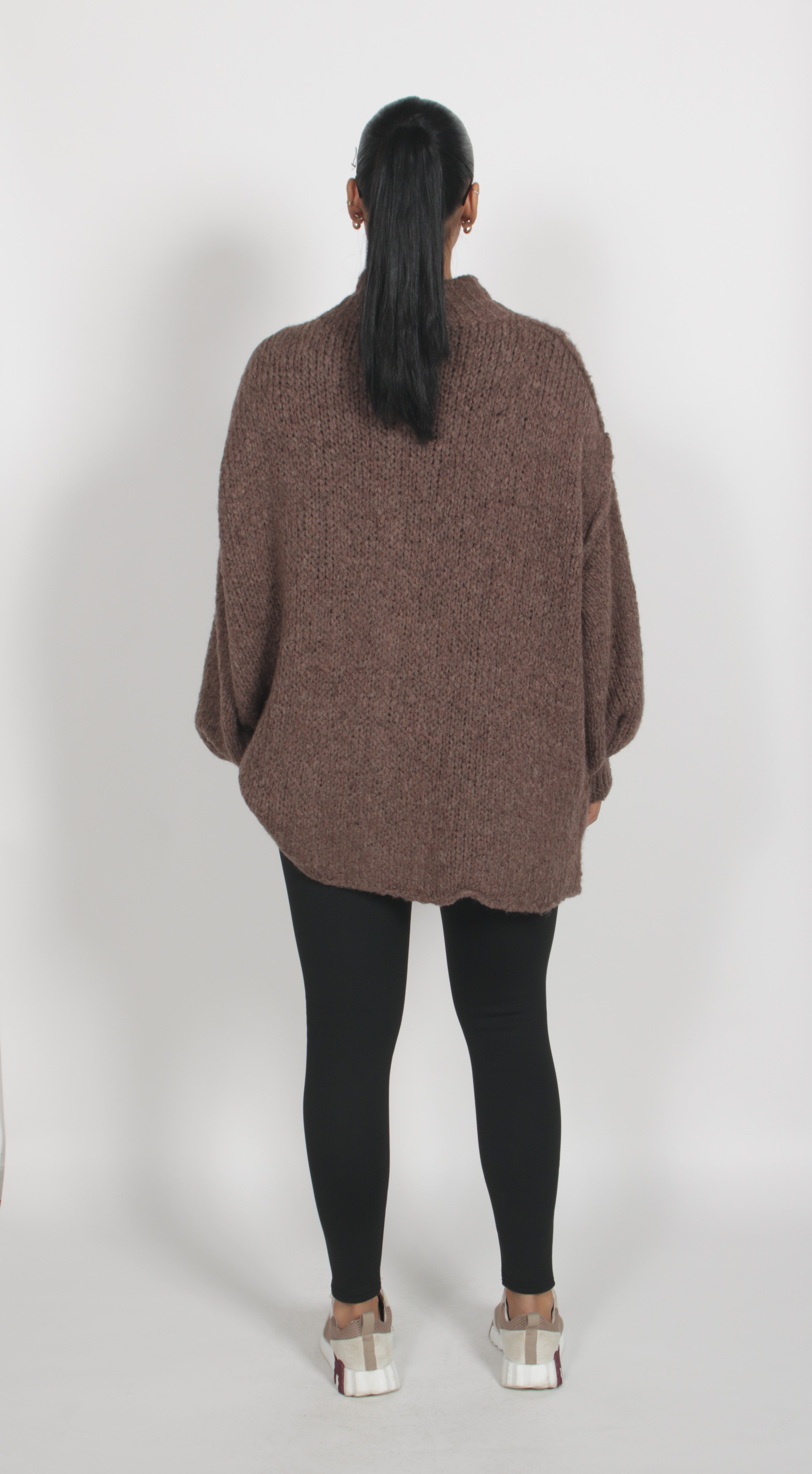 Oversized knitted Cardigan Brown