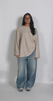 Velours striped shirt Brown