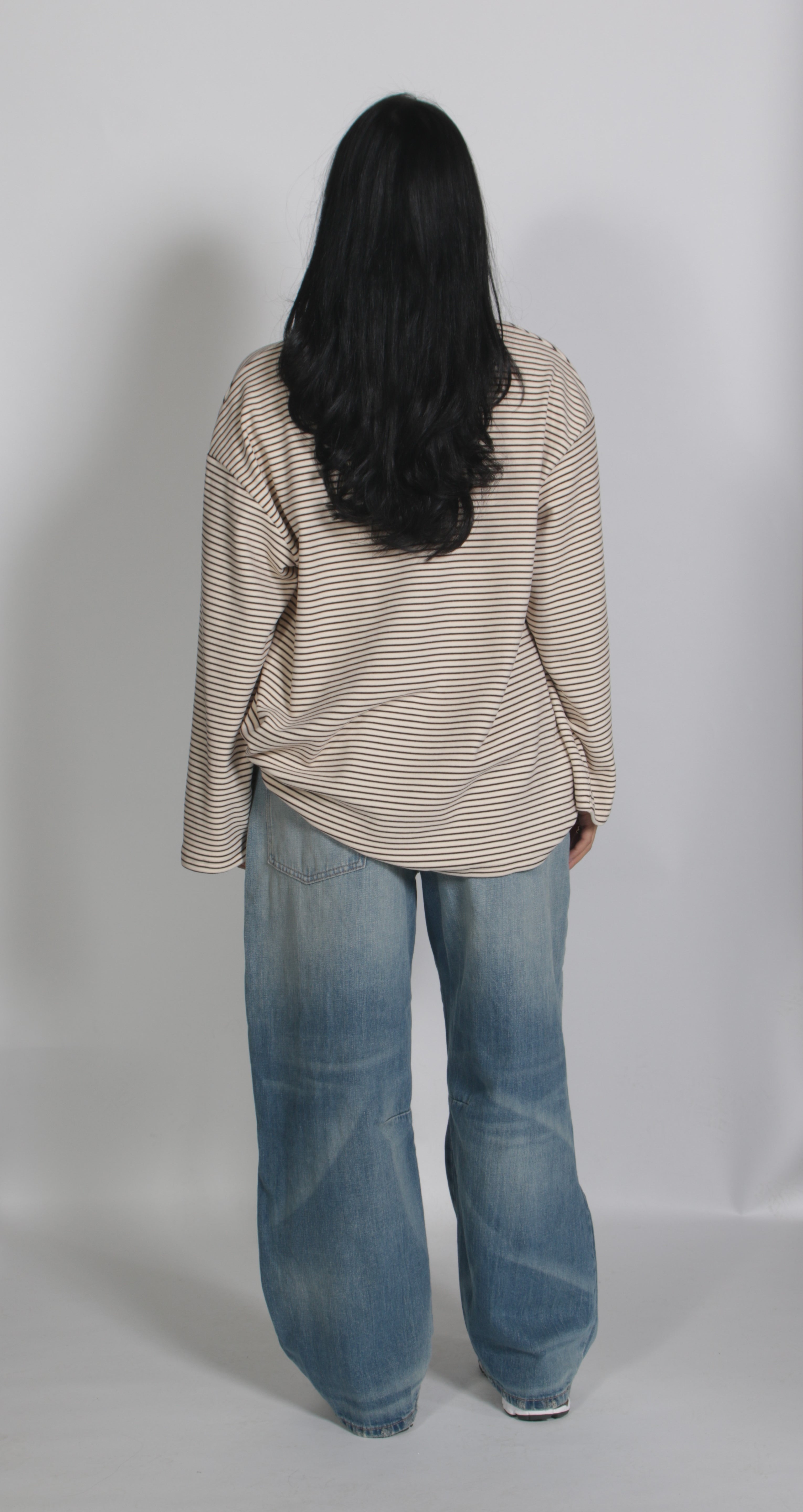 Velours striped shirt Brown