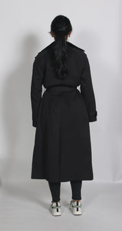 Maxi trenchcoat Black