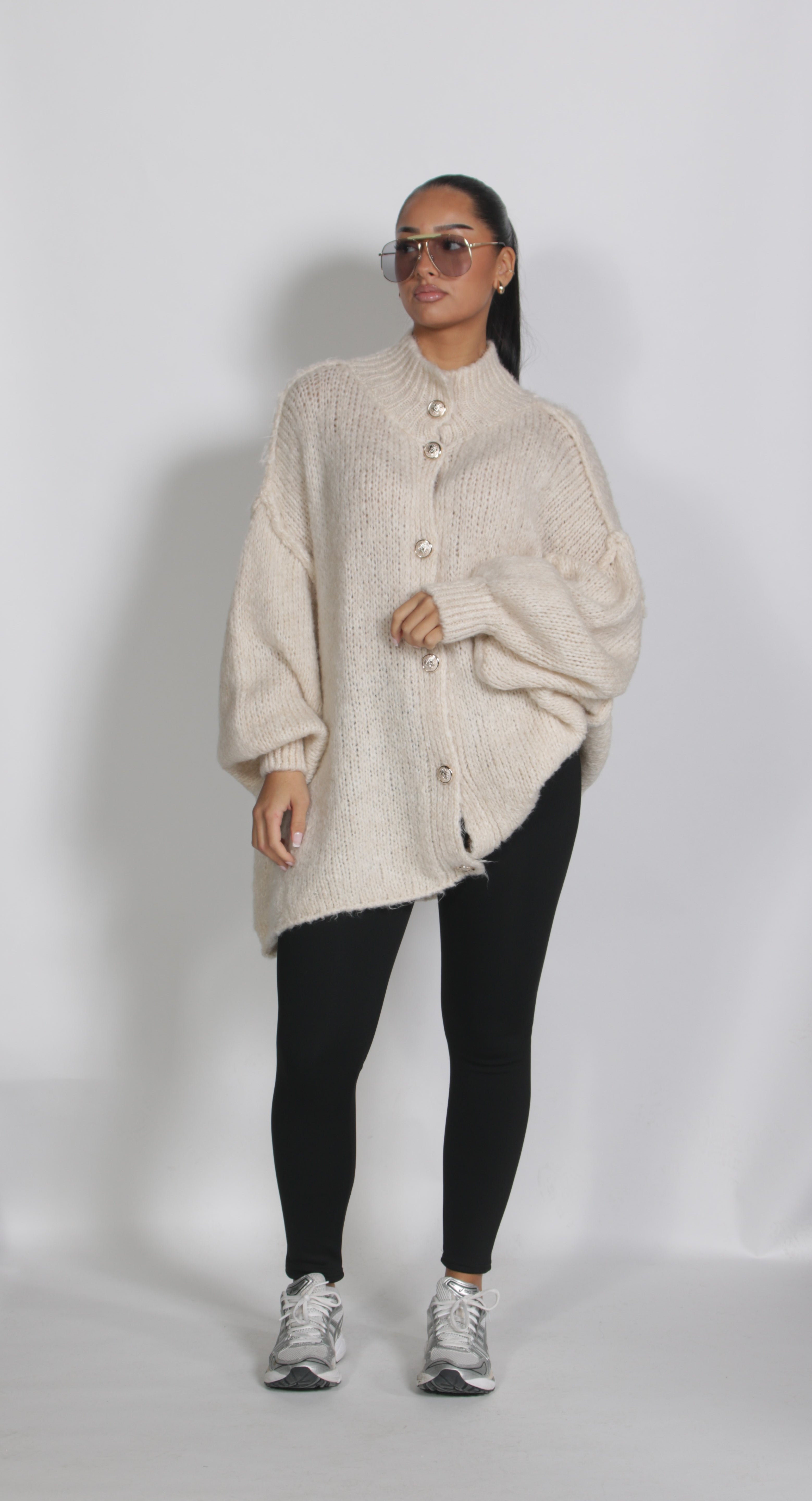Oversized knitted Cardigan Cream