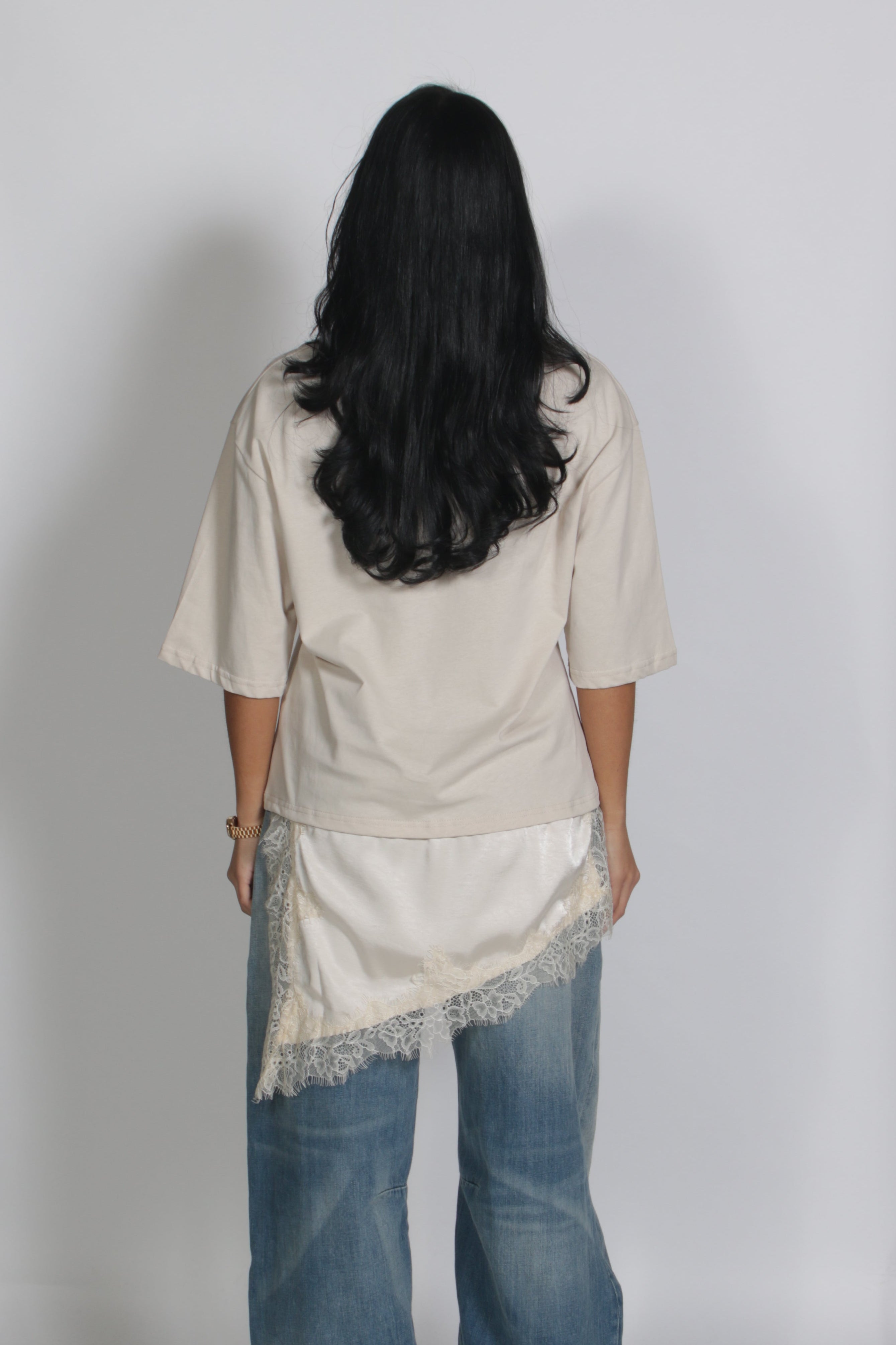 Lace shirt Beige