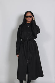Zip up trenchcoat Black