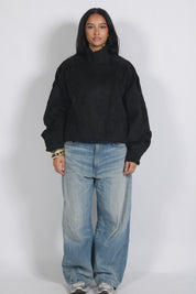 Oversized suède bomber Black