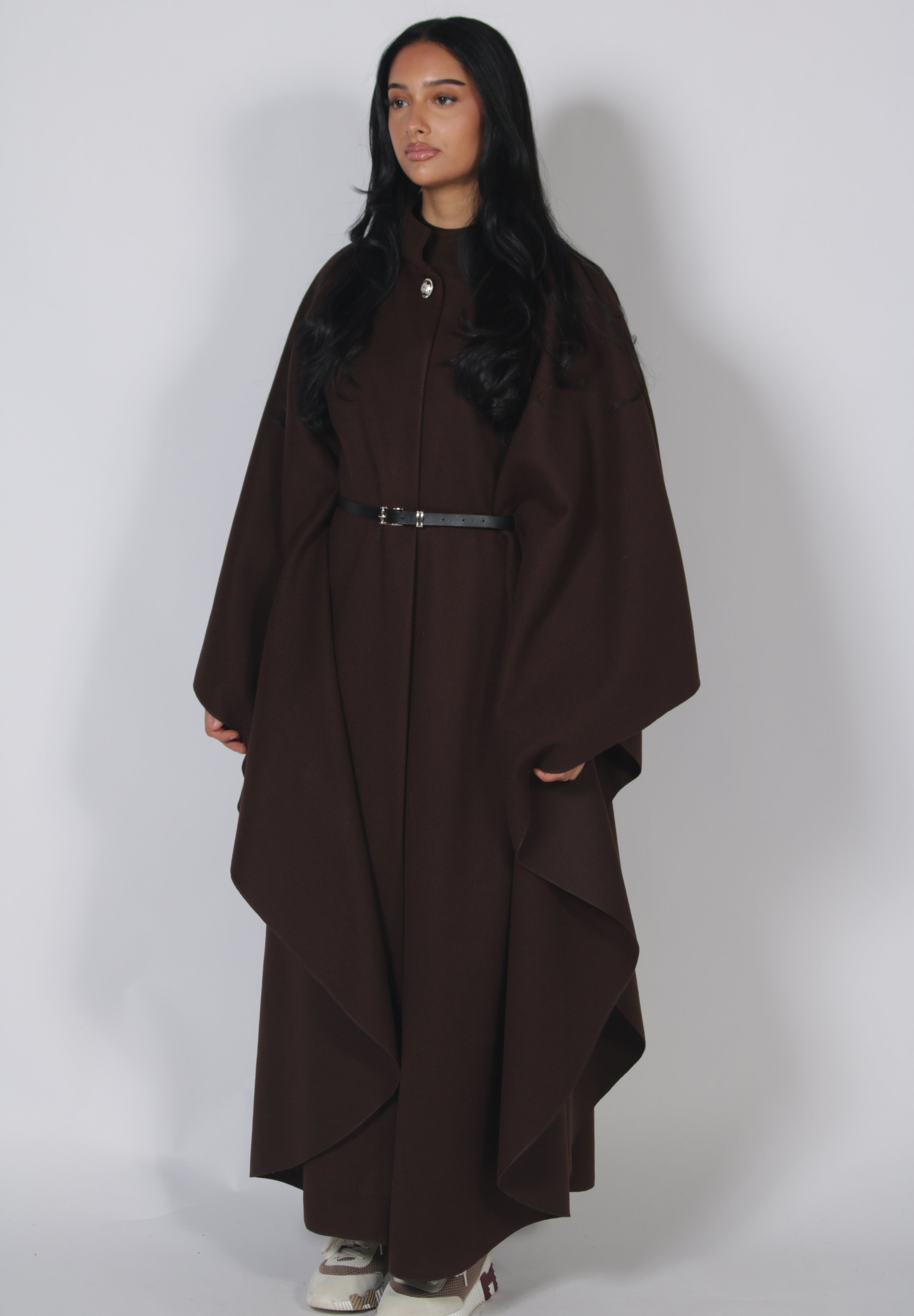 Classy cape long Brown